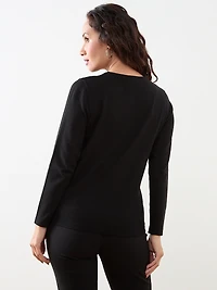 Petite Long Sleeve Colourblock Sweater