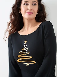 Petite Long Sleeve Light Knit Top