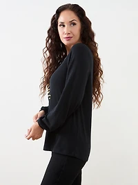 Petite Long Sleeve Light Knit Top