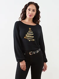 Petite Long Sleeve Light Knit Top