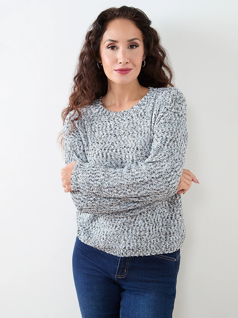 Petite Long Sleeve Multi-Stitch Sweater