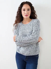 Petite Long Sleeve Multi-Stitch Sweater