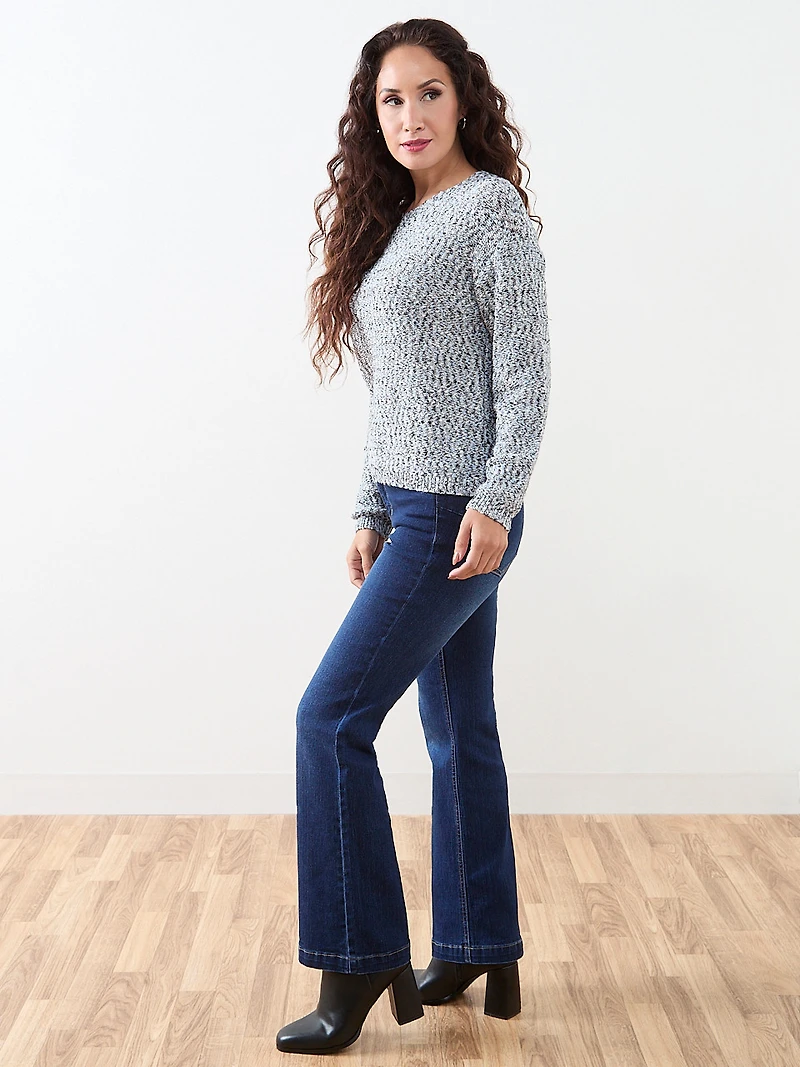 Petite Long Sleeve Multi-Stitch Sweater