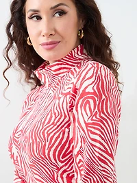 Petite Long Sleeve Stretch Jersey Turtleneck