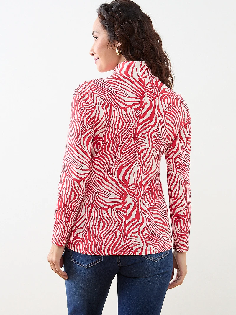 Petite Long Sleeve Stretch Jersey Turtleneck