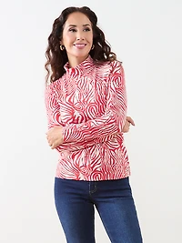 Petite Long Sleeve Stretch Jersey Turtleneck
