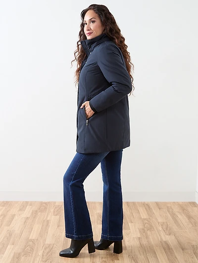 Petite Navy Vegan Down Parka