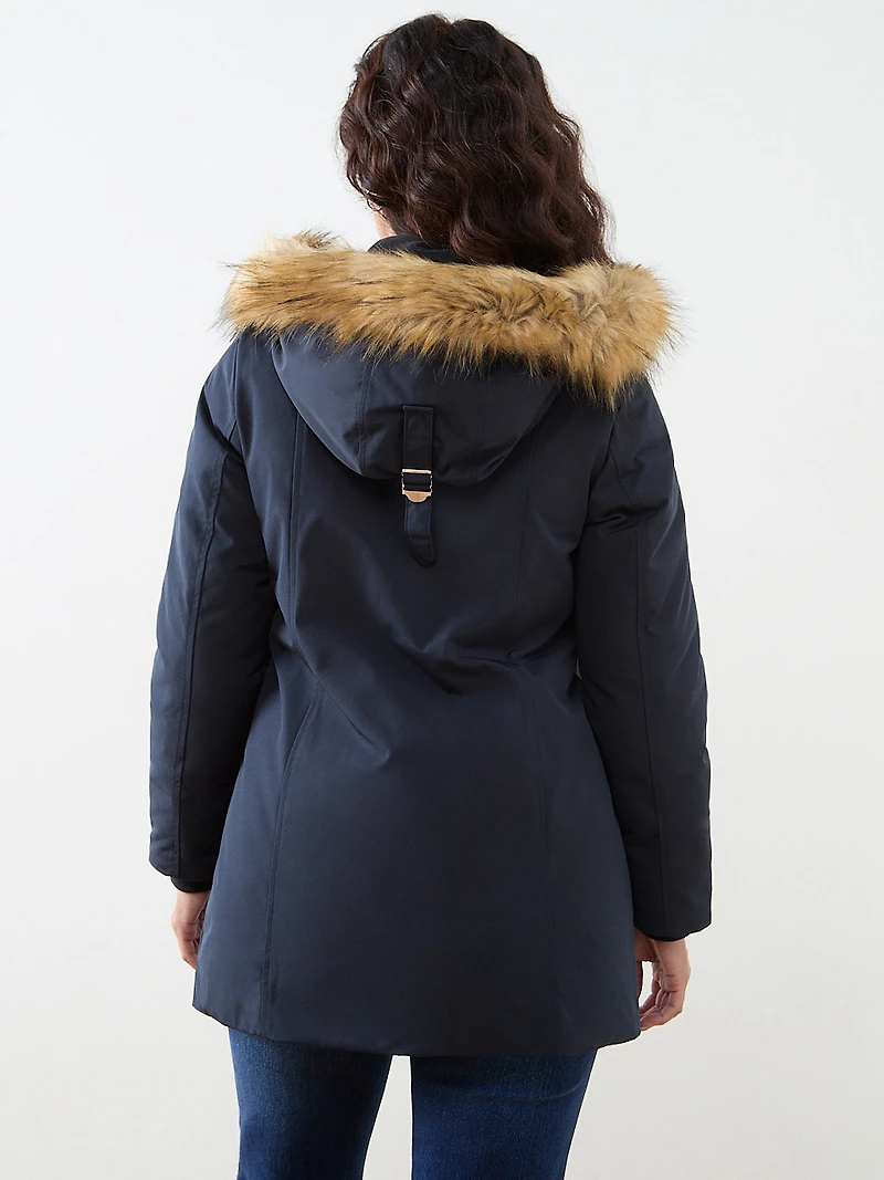 Petite Navy Vegan Down Parka