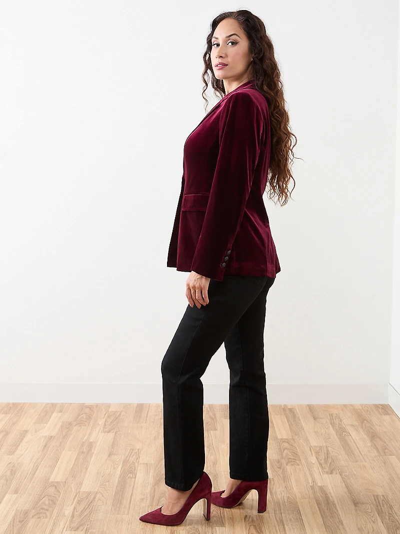 Petite Ruby Velvet Blazer
