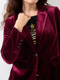 Petite Ruby Velvet Blazer