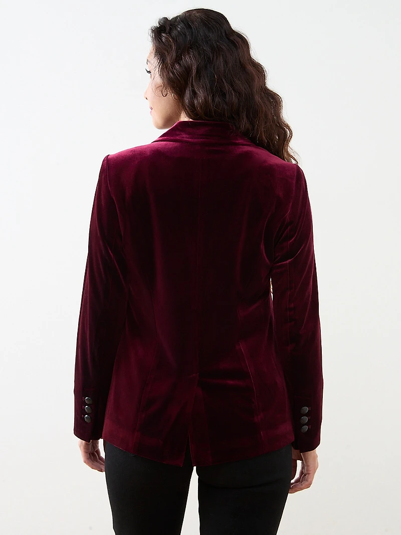 Petite Ruby Velvet Blazer