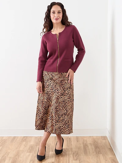 Petite Short-Length Zip-Front Sweater