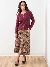 Petite Short-Length Zip-Front Sweater