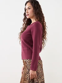 Petite Short-Length Zip-Front Sweater