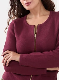 Petite Short-Length Zip-Front Sweater