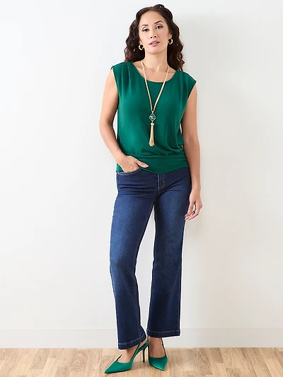 Petite Sleeveless Lightweight Knit Banded Top