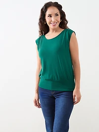 Petite Sleeveless Lightweight Knit Banded Top