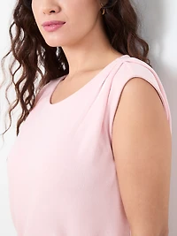 Petite Sleeveless Lightweight-Knit Banded Top