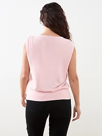 Petite Sleeveless Lightweight-Knit Banded Top