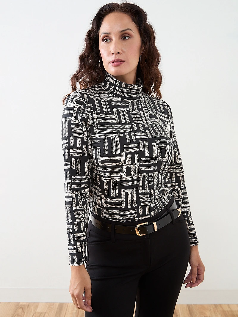 Petite Stretch Jersey Turtleneck