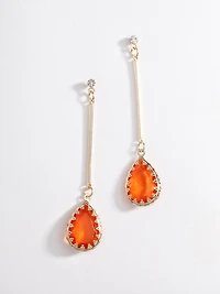 Pumpkin Stone Teardrop Earrings