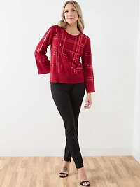 Sequined Windowpane Sweater