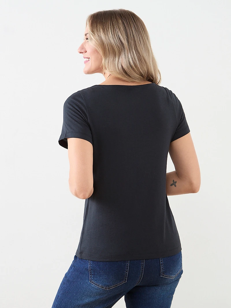 Short Sleeve Holiday Tee with Christmas Dogs