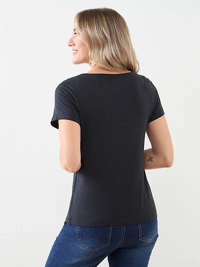 Short Sleeve Holiday Tee with Christmas Dogs