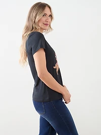 Short Sleeve Holiday Tee with Christmas Dogs