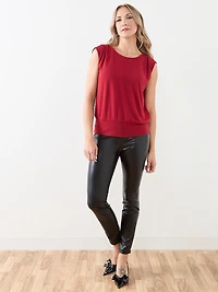 Sleeveless Lightweight-Knit Banded Top