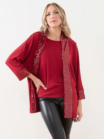 Sleeveless Lightweight-Knit Banded Top