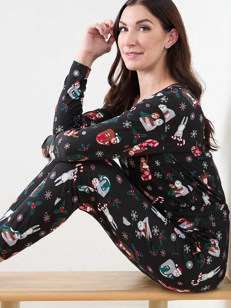 Sloth Print PJ Set