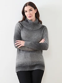 Space Dye Cowl Neck Pullover