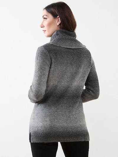 Space Dye Cowl Neck Pullover