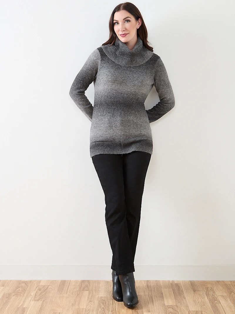 Space Dye Cowl Neck Pullover