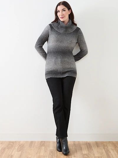 Space Dye Cowl Neck Pullover