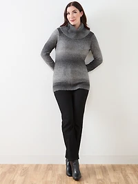 Space Dye Cowl Neck Pullover