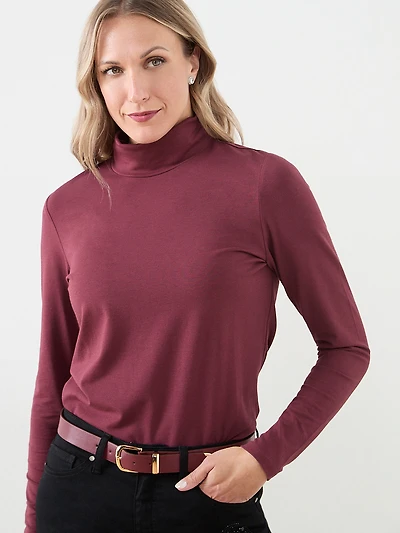 Stretch Jersey Turtleneck