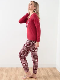 Traditional Deer Screen Print PJ Set