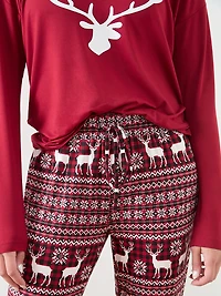 Traditional Deer Screen Print PJ Set