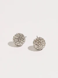 Crystal Fire Ball Stud Earrings