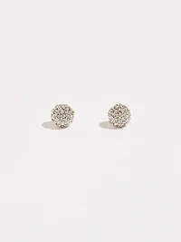 Crystal Fire Ball Stud Earrings