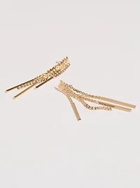 Gold and Crystal Fringe Earrings