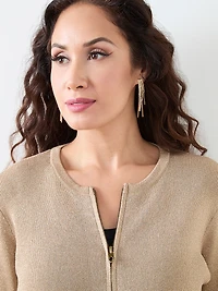 Gold and Crystal Fringe Earrings