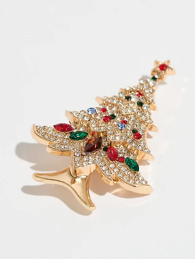 Jeweled Crystal Tree Brooch