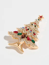 Jeweled Crystal Tree Brooch