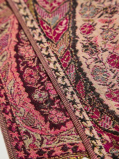 Large Magenta Paisley Pashmina Scarf