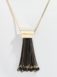 Long Gold Necklace with Chain Tassel