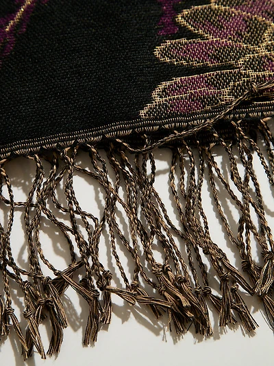 Lurex Amethyst Floral Scarf