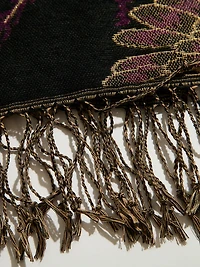 Lurex Amethyst Floral Scarf